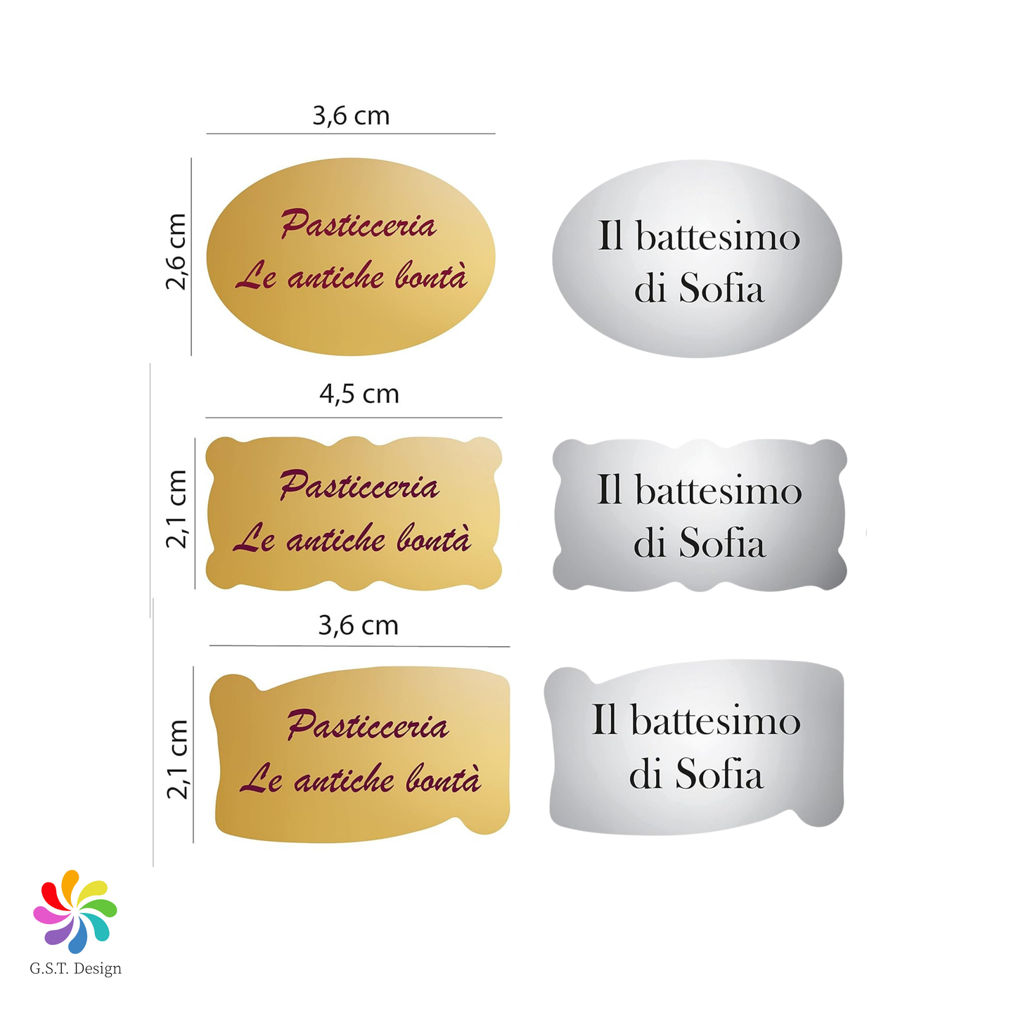 ETICHETTE ORO & ARGENTO PERSONALIZZATE